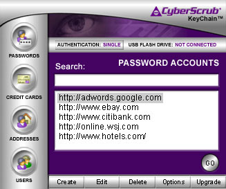 Screenshot of CyberScrub KeyChain 1.0